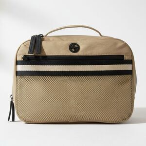 Adrienne Vittadini Beige Cosmetic Pouch Accessory Organizer Travel Bag